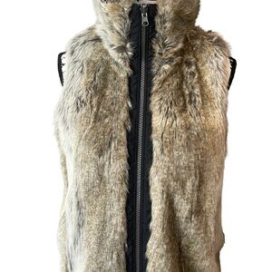 Weatherproof Women's Faux Fur Vest - Brown and Black | Size S